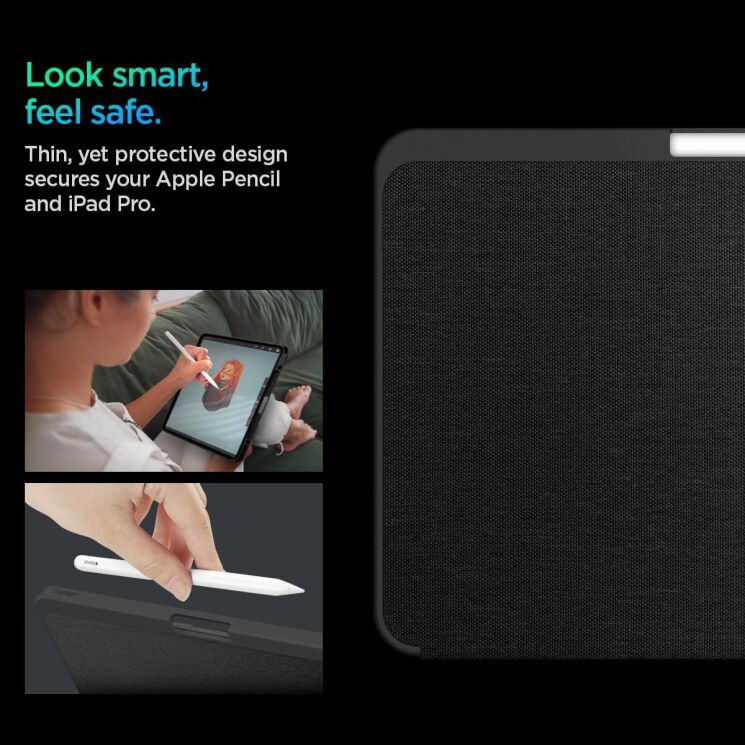Защитный чехол Spigen (SGP) Urban Fit для Apple iPad Pro 11 (2024) - Black: фото 13 из 16
