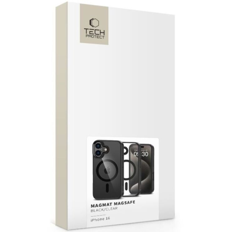 Защитный чехол Tech-Protect Magmat MagSafe для Apple iPhone 16 - Black / Clear: фото 2 из 5