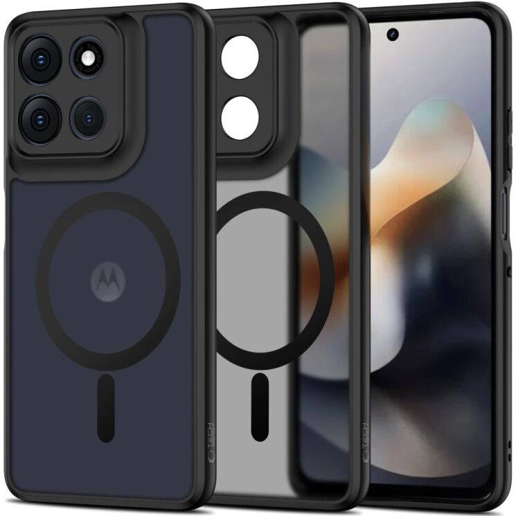Защитный чехол Tech-Protect Magmat MagSafe для Motorola Moto G56 - Matte Black: фото 1 из 4
