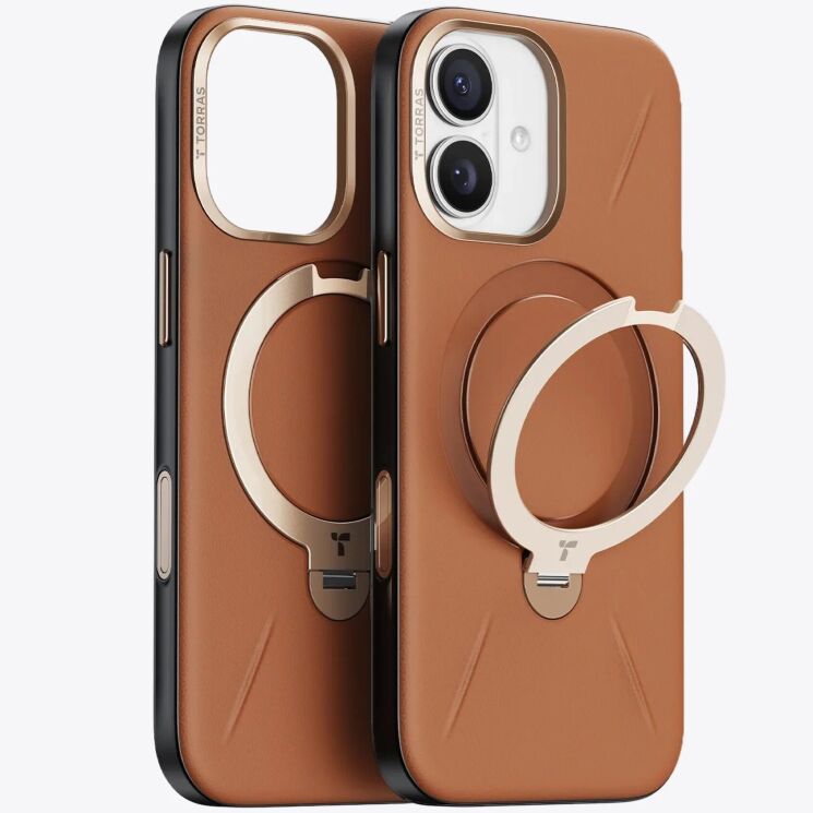 Захисний чохол TORRAS Ostand Q3 VegSkin (with MagSafe) для iPhone 17 - Brown: фото 1 з 8