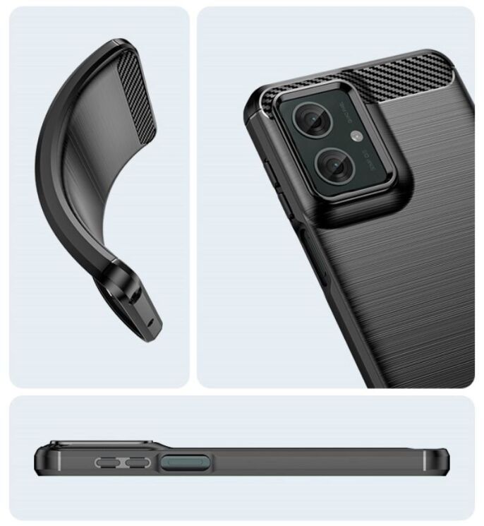 Захисний чохол UniCase Carbon для Motorola Moto G55 - Red: фото 11 з 11