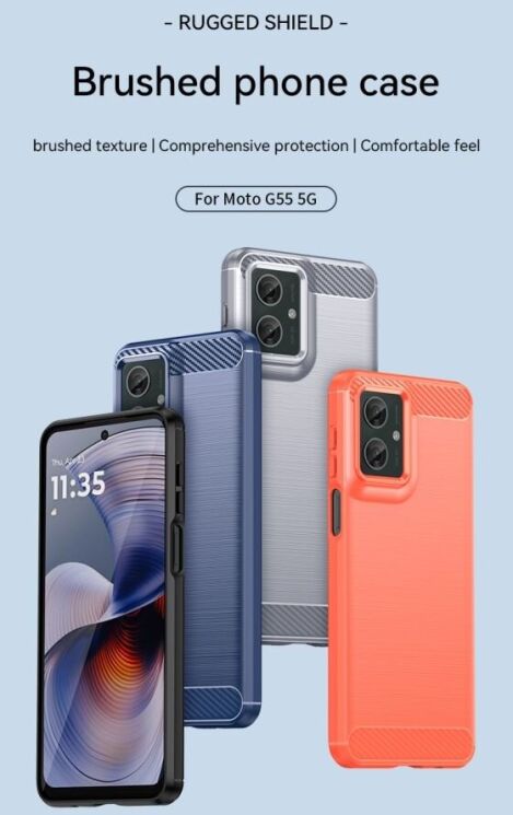 Захисний чохол UniCase Carbon для Motorola Moto G55 - Red: фото 9 з 11