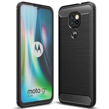 Захисний чохол UniCase Carbon для Motorola Moto G9 Play / Moto E7 Plus - Black: фото 1 з 11