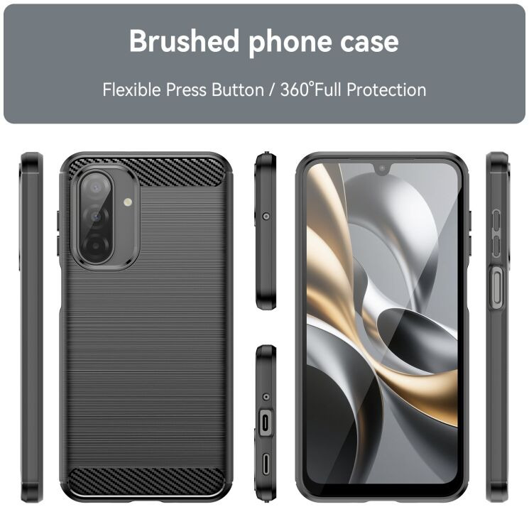 Захисний чохол UniCase Carbon для Samsung Galaxy A17 (A175) - Black: фото 3 з 9