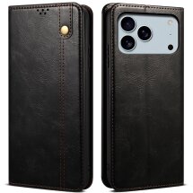 Захисний чохол UniCase Leather Wallet для Apple iPhone 17 Pro Max - Black: фото 1 з 6