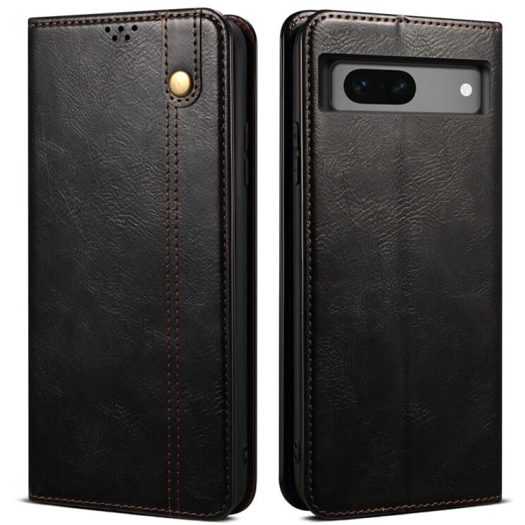 Защитный чехол UniCase Leather Wallet для Google Pixel 8A - Black: фото 1 из 6