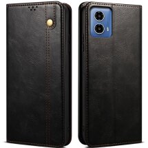 Защитный чехол UniCase Leather Wallet для Motorola Moto G85 - Black: фото 1 из 6