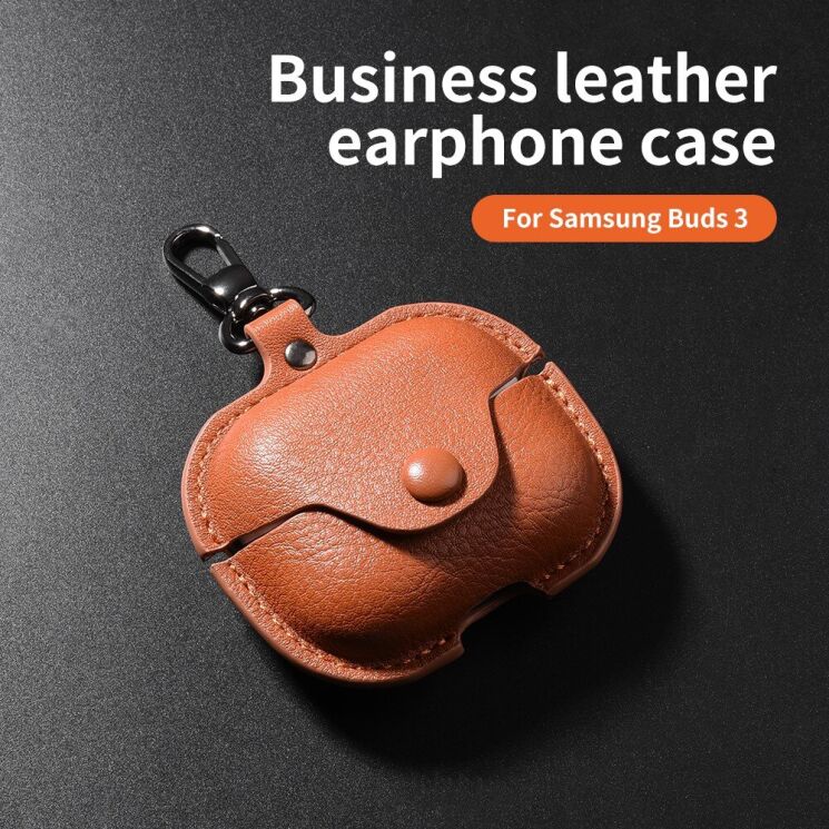 Захисний чохол UniCase Retro Cover для Samsung Galaxy Buds 3 / Buds 3 Pro - Brown: фото 2 з 8