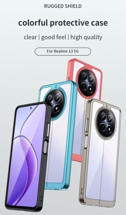 Защитный чехол UniCase Rugged Shield для Realme 12 5G / 13 5G - Transparent Grey: фото 9 из 12