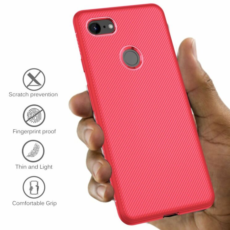 Защитный чехол UniCase Twill Soft для Google Pixel 3a XL - Red: фото 4 из 6