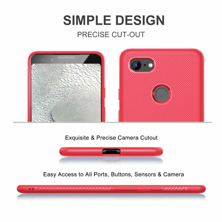 Защитный чехол UniCase Twill Soft для Google Pixel 3a XL - Red: фото 3 из 6