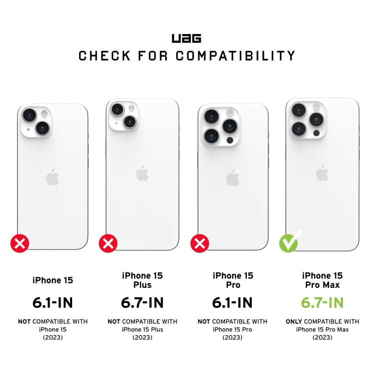 Защитный чехол URBAN ARMOR GEAR (UAG) Pathfinder SE MagSafe для Apple iPhone 15 Pro Max - Midnight Camo: фото 10 из 10