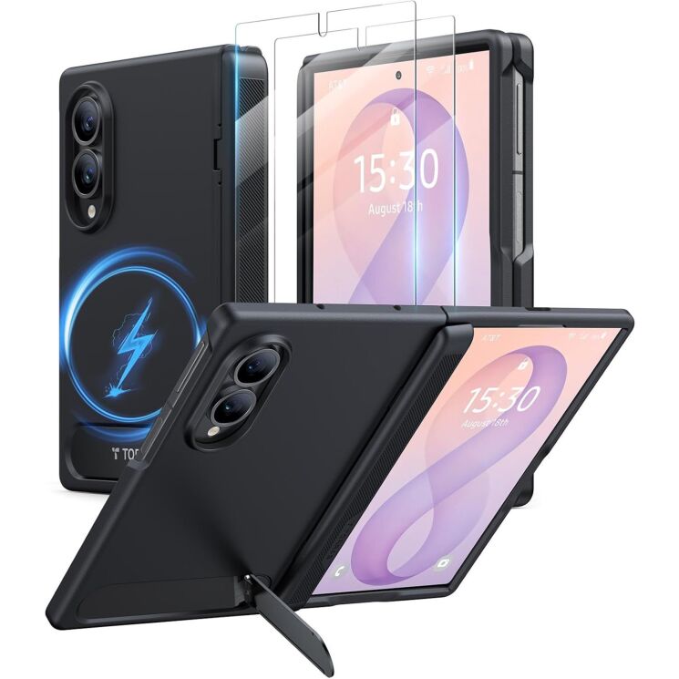 Защитный комплект TORRAS Ostand L1 (with MagSafe) для Samsung Galaxy Fold 8 - Black: фото 1 из 8