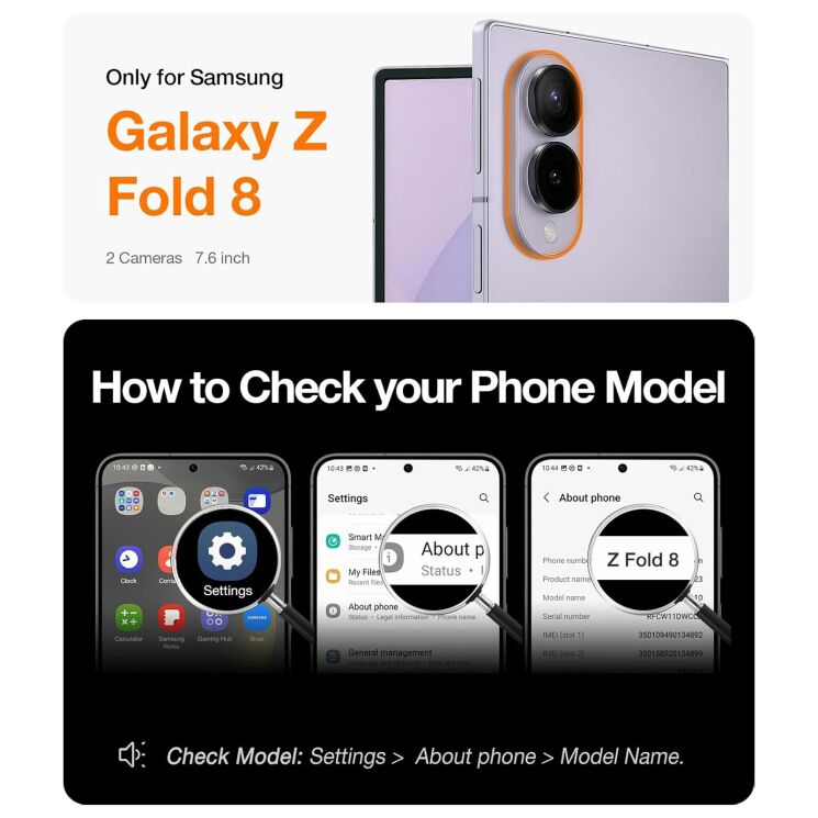 Защитный комплект TORRAS Ostand L1 (with MagSafe) для Samsung Galaxy Fold 8 - Black: фото 6 из 8