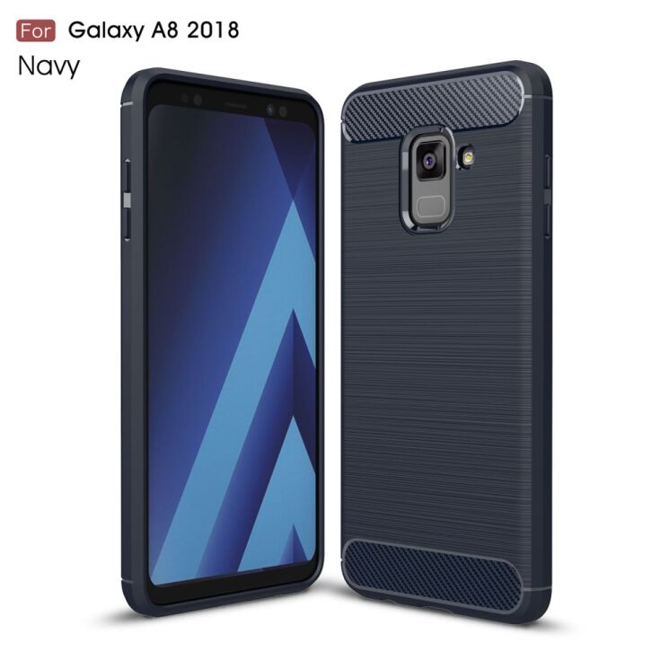 Защитный чехол UniCase Carbon для Samsung Galaxy A8 2018 (A530) - Dark Blue: фото 1 из 9