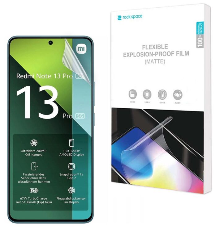 Антиблікова плівка на екран RockSpace Explosion-Proof Matte для Xiaomi Redmi Note 13 5G: фото 1 з 8