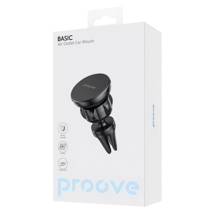 Автомобільний тримач Proove Basic Air Outlet Car Mount - Black: фото 5 з 7