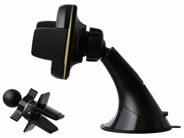 Автомобільний тримач з Бездротовий 2E Car Mount Rotating Wireless Charger - Black: фото 2 з 8