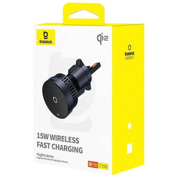 Автомобільний тримач із бездротовою зарядкою Baseus MagPro Qi2 (15W) C40164100121-01 - Black: фото 7 з 17