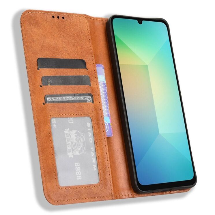 Чехол Deexe Retro Style для Samsung Galaxy A06 (A065) - Brown: фото 2 из 7