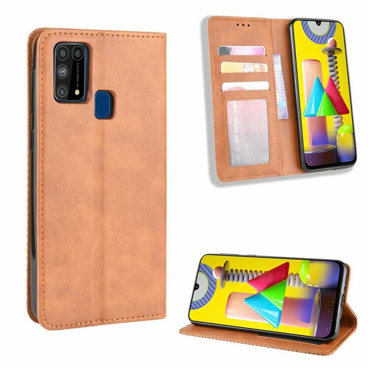 Чохол Deexe Retro Style для Samsung Galaxy M31 (M315) - Brown: фото 1 з 10
