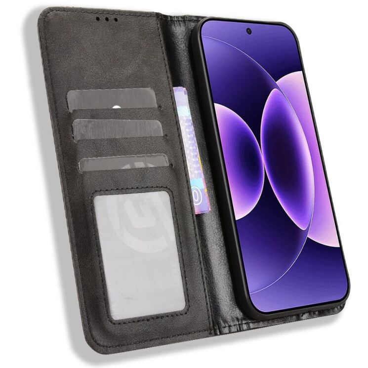 Чехол-книжка Deexe Retro Style для Xiaomi 17 Pro - Black (390712B) Чехол-книжка Deexe Retro Style для Xiaomi 17 Pro - Black: фото 6 из 19