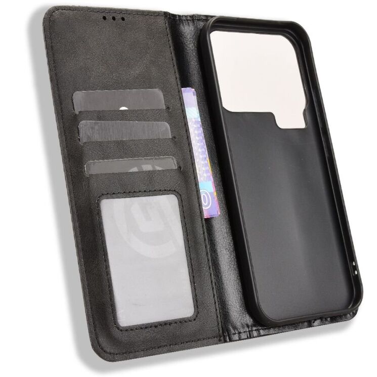 Чехол-книжка Deexe Retro Style для Xiaomi 17 Pro - Black (390712B) Чехол-книжка Deexe Retro Style для Xiaomi 17 Pro - Black: фото 5 из 19