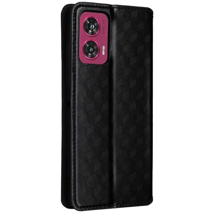 Чехол Deexe Rhombus Book для Motorola Edge 50 Fusion - Black: фото 9 из 9