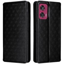 Чохол Deexe Rhombus Book для Motorola Edge 50 Fusion - Black: фото 1 з 9