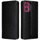 Чехол Deexe Rhombus Book для Motorola Edge 50 Fusion - Black (354256B). Фото 1 из 9