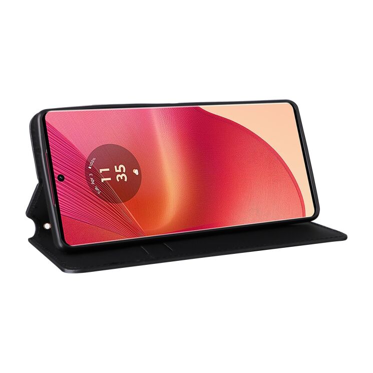 Чехол Deexe Rhombus Book для Motorola Edge 50 Fusion - Black: фото 3 из 9