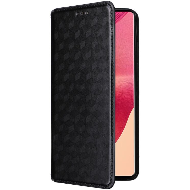 Чехол Deexe Rhombus Book для Motorola Edge 50 Fusion - Black: фото 8 из 9