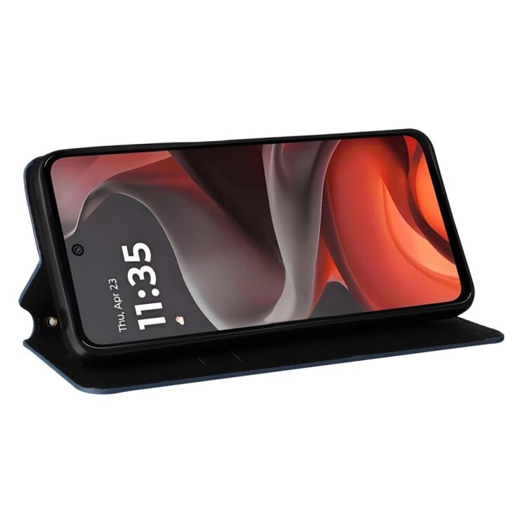 Чехол Deexe Rhombus Book для Motorola Moto G15 / G15 Power - Blue: фото 3 из 10