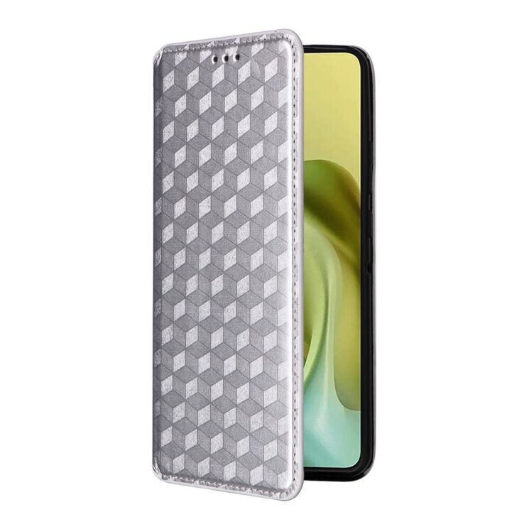 Чохол Deexe Rhombus Book для Motorola Moto G86 - Silver: фото 6 з 10