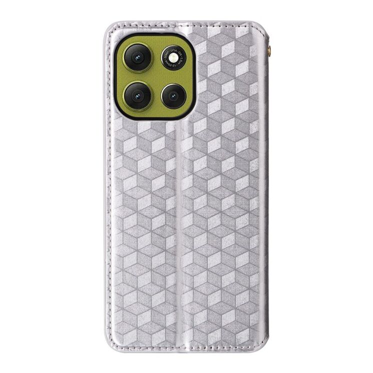 Чохол Deexe Rhombus Book для Motorola Moto G86 - Silver: фото 8 з 10