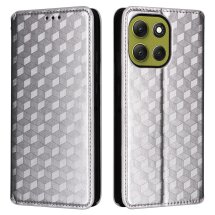 Чохол Deexe Rhombus Book для Motorola Moto G86 - Silver: фото 1 з 10