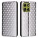 Чохол Deexe Rhombus Book для Motorola Moto G86 - Silver (383318S). Фото 1 з 10