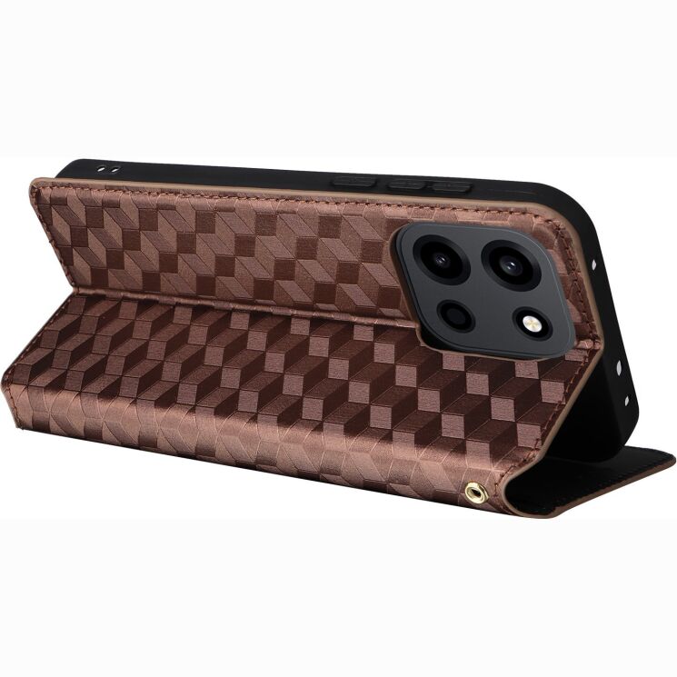 Чохол Deexe Rhombus Book для OnePlus Nord 6 - Brown: фото 4 з 10