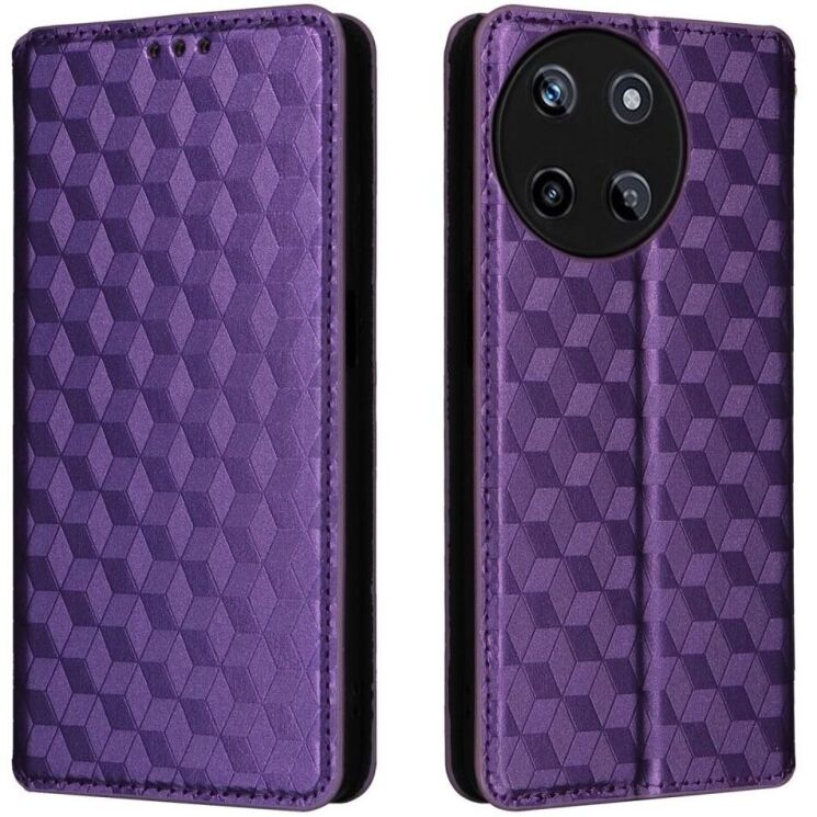 Чохол Deexe Rhombus Book для Realme 11 4G - Purple: фото 1 з 6