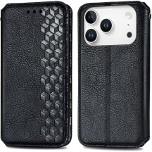 Чохол Deexe Rhombus Wallet для iPhone 18 Pro Max / 17 Pro Max - Black: фото 1 з 6