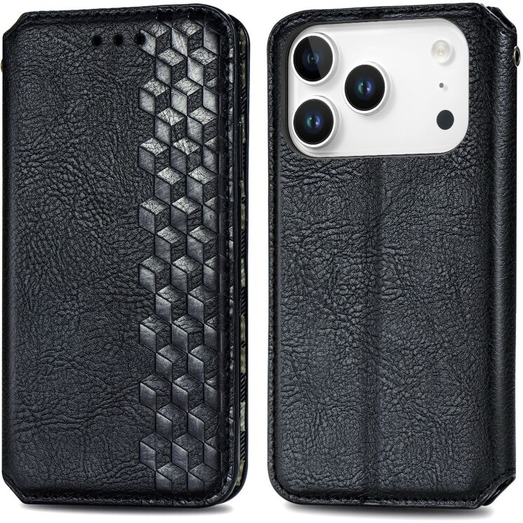 Чохол Deexe Rhombus Wallet для iPhone 18 Pro Max / 17 Pro Max - Black (423828B) Чохол Deexe Rhombus Wallet для iPhone 18 Pro Max / 17 Pro Max - Black: фото 1 з 6
