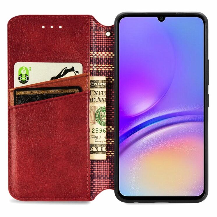 Чехол Deexe Rhombus Wallet для Samsung Galaxy A06 (A065) - Red: фото 2 из 6