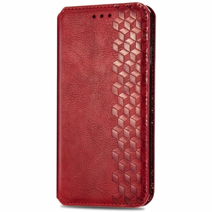 Чехол Deexe Rhombus Wallet для TECNO Spark 20 Pro - Red: фото 4 из 6