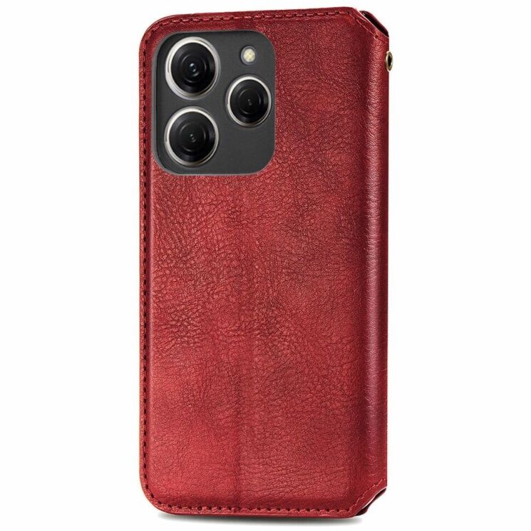 Чехол Deexe Rhombus Wallet для TECNO Spark 20 Pro - Red: фото 5 из 6