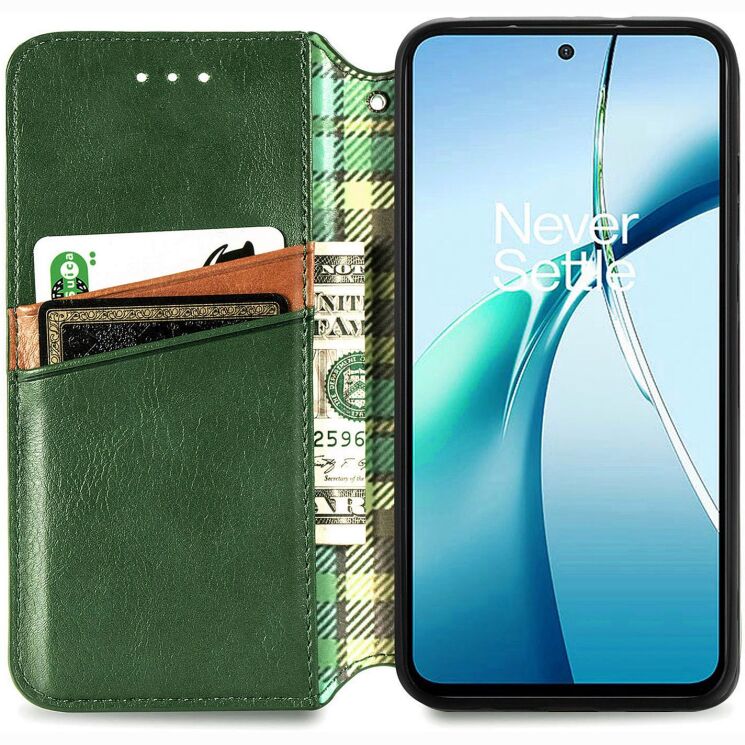 Чехол Deexe Rhombus Wallet для Xiaomi 17T Pro - Green: фото 3 из 8