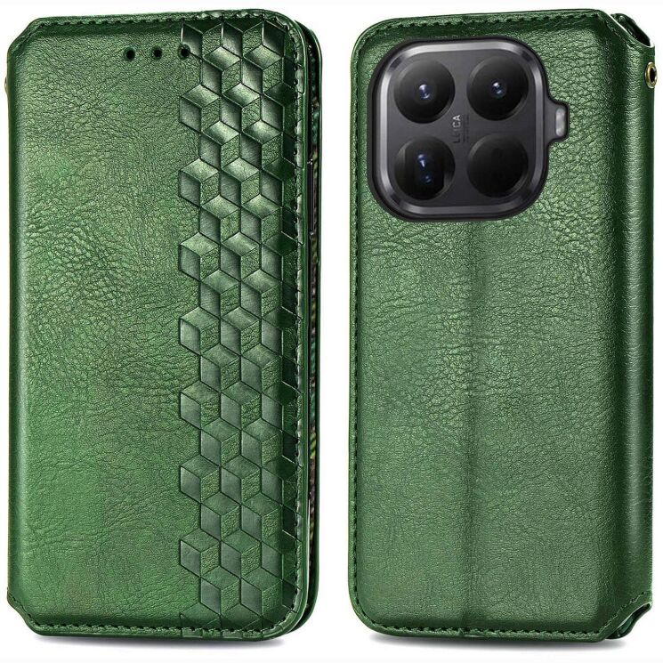 Чехол Deexe Rhombus Wallet для Xiaomi 17T Pro - Green: фото 2 из 8