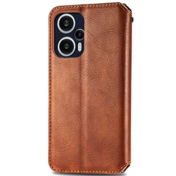 Чехол Deexe Rhombus Wallet для Xiaomi Poco F5 / Redmi Note 12 Turbo - Brown: фото 5 из 6