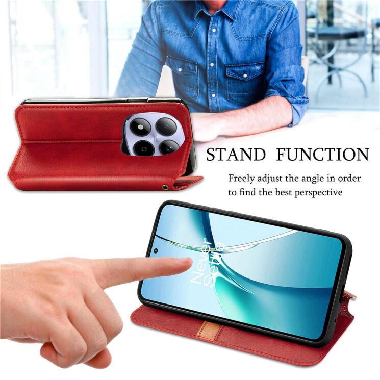 Чохол Deexe Rhombus Wallet для Xiaomi Redmi Note 15 Pro 5G - Black: фото 9 з 11