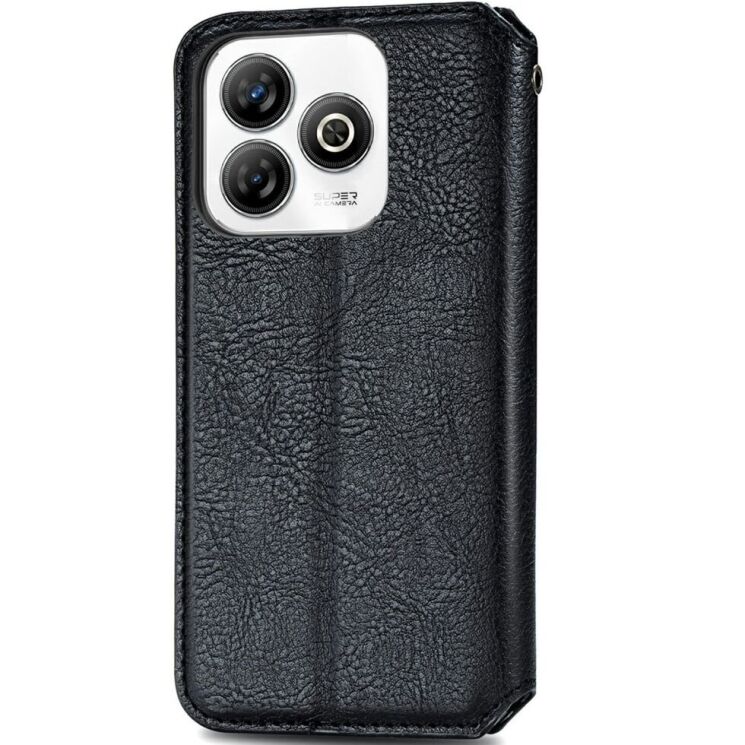 Чохол Deexe Rhombus Wallet для ZTE Blade A75 - Black: фото 5 з 9