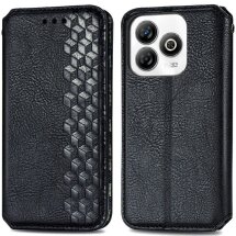 Чохол Deexe Rhombus Wallet для ZTE Blade A75 - Black: фото 1 з 9